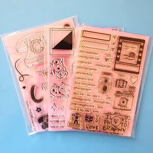 #42 Stamp & Die Sets - Photography Selfie Camera Telephone Retro Polaroid